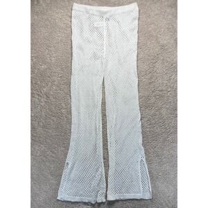 Sincerely Jules Ivory Crochet Knit Bell Bottom Flare Pants Beach Cover Up L Boho